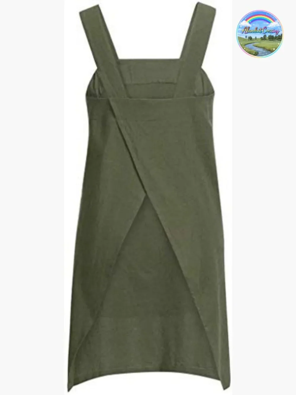 Cotton Linen Cross Back Apron with Pockets Pinafore Baking Cooking